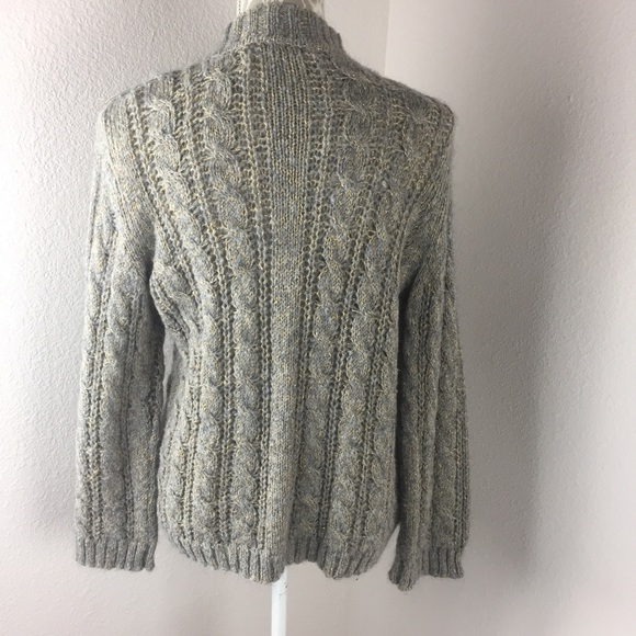 Chelsea & Violet Gray Gold Metallic Thread Sweater Women’s size Medium - Picture 5 of 8